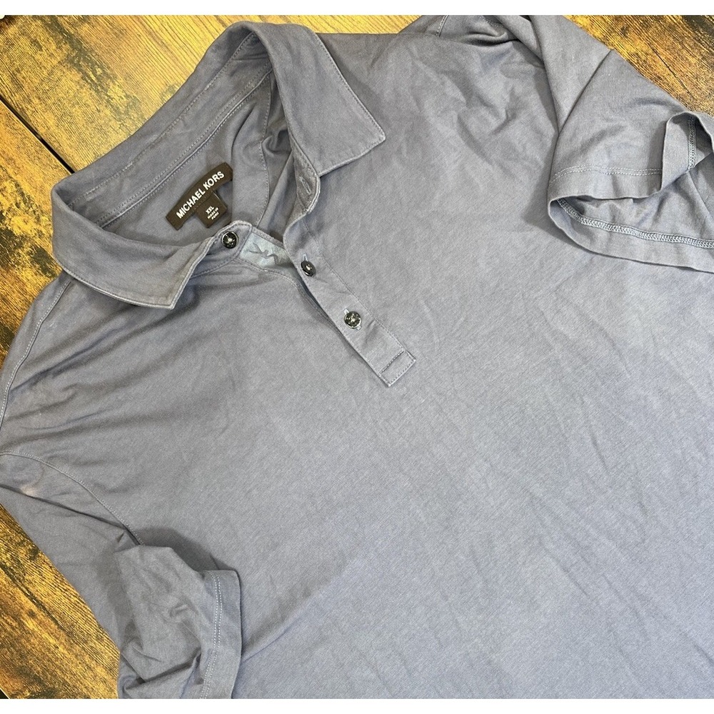 Michael Kors Men's Blue Purple Polo Shirt Size XXL Collar Cotton Casual